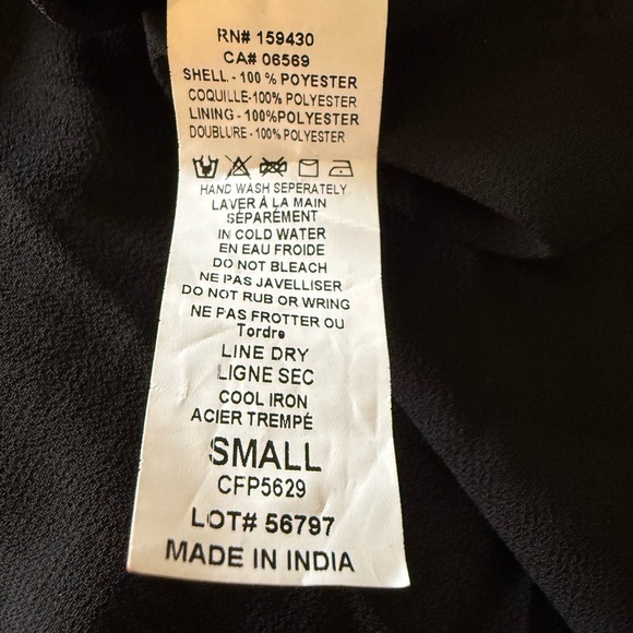 Elan Long Sleeve Paisley Mini Dress with Tie at the Neck in Size Small - Picture 6 of 8